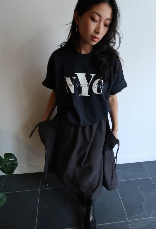 Navy Oversized NYC Graphic Short Sleeve Top