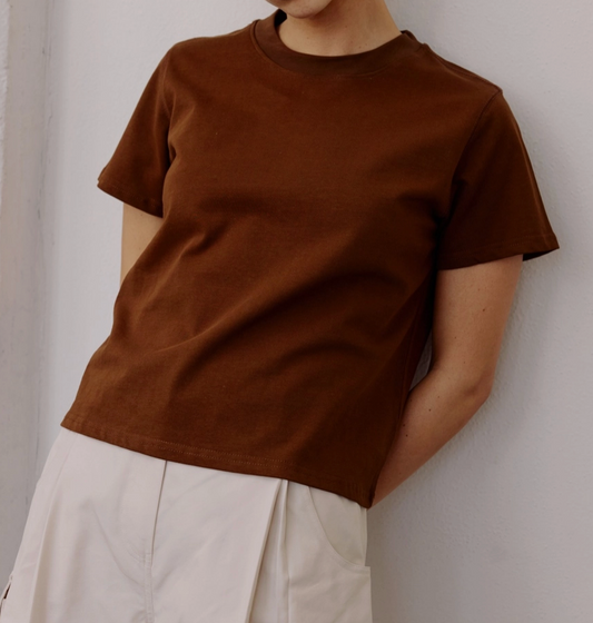 Brown Classic Fit Cotton T-Shirt