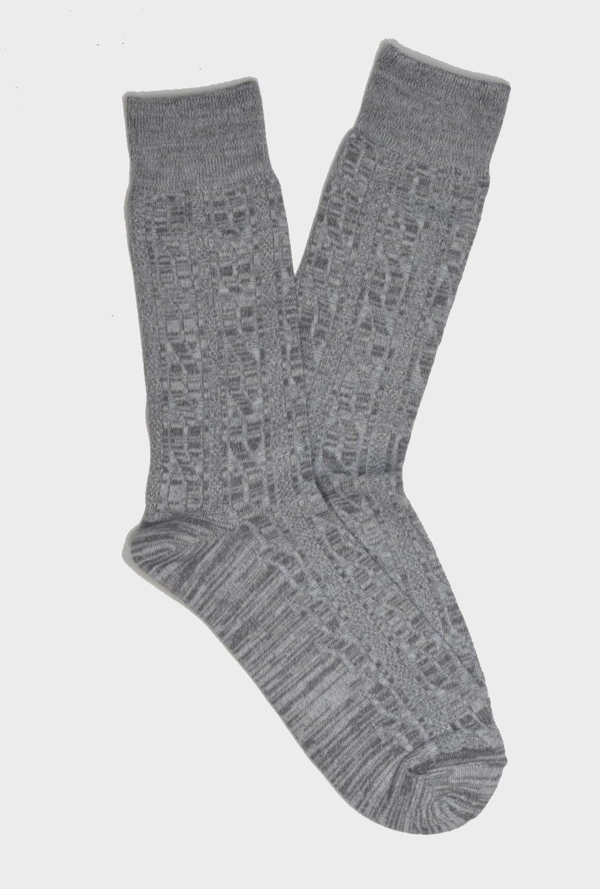 Grey Cable Knit Socks