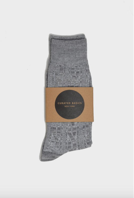 Grey Cable Knit Socks
