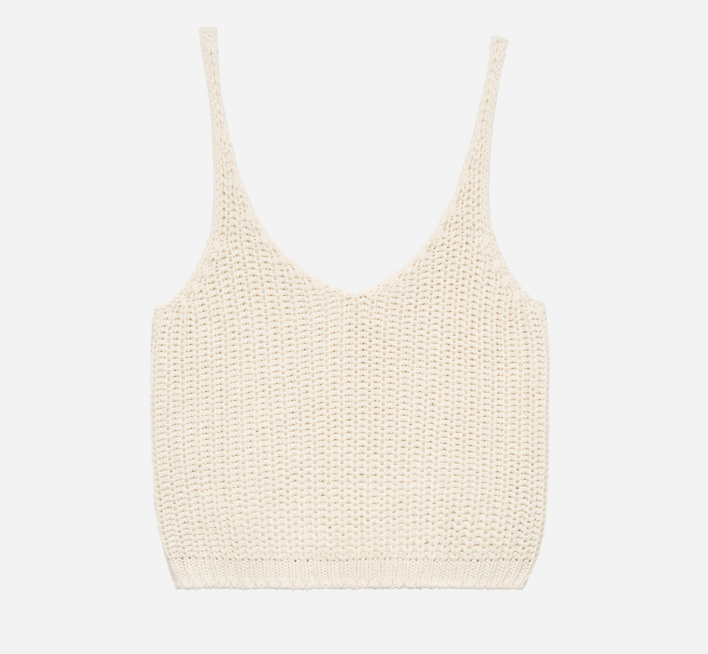 Cream Cotton Knitted Tank Top