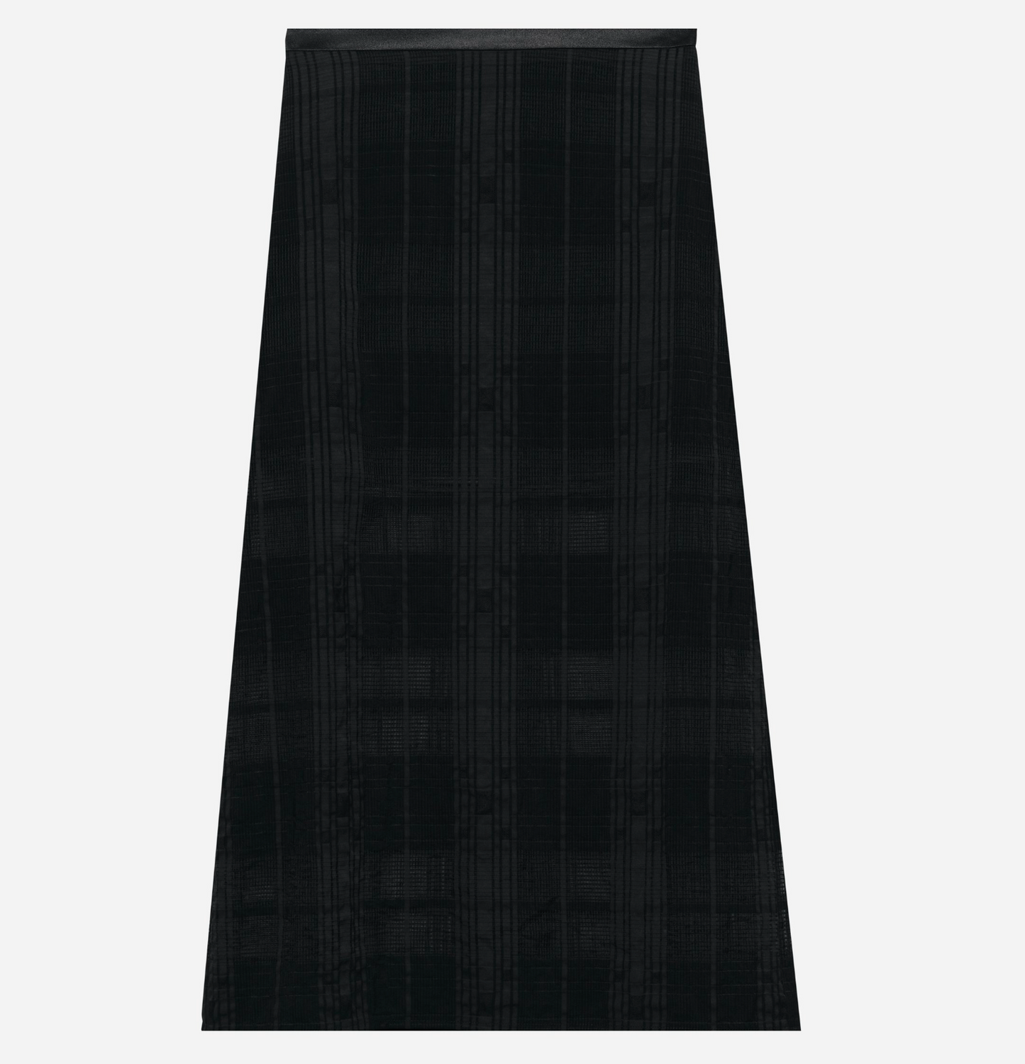 Black Plaid Lace Midi Skirt