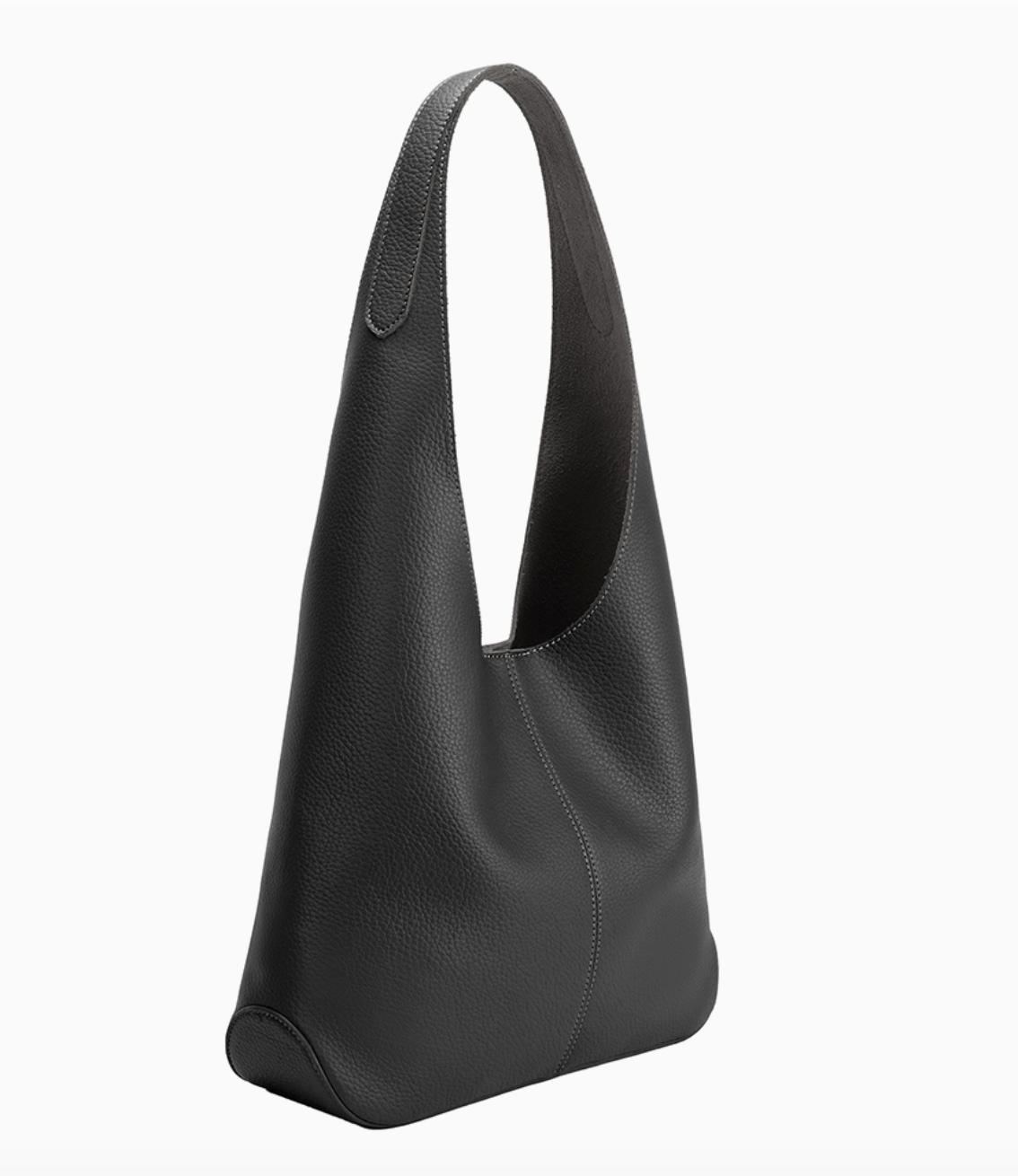 Black Pebble Vegan Leather Shoulder Bag