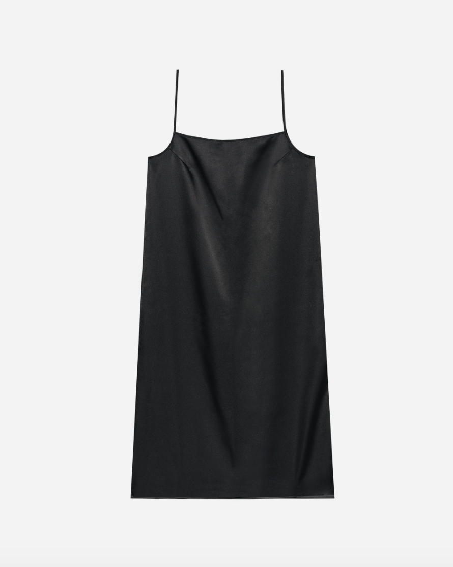 Black Organza Midi Dress