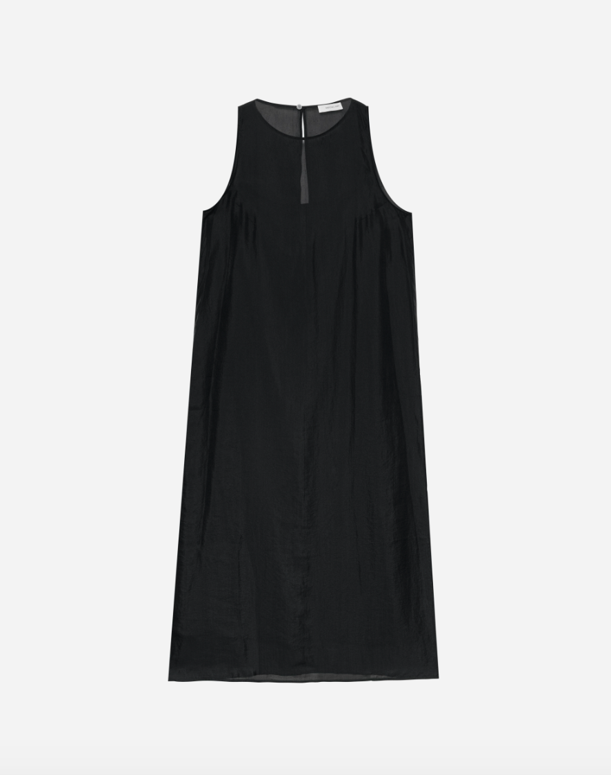 Black Organza Midi Dress
