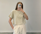 Stone Relaxed Cropped T-Shirt