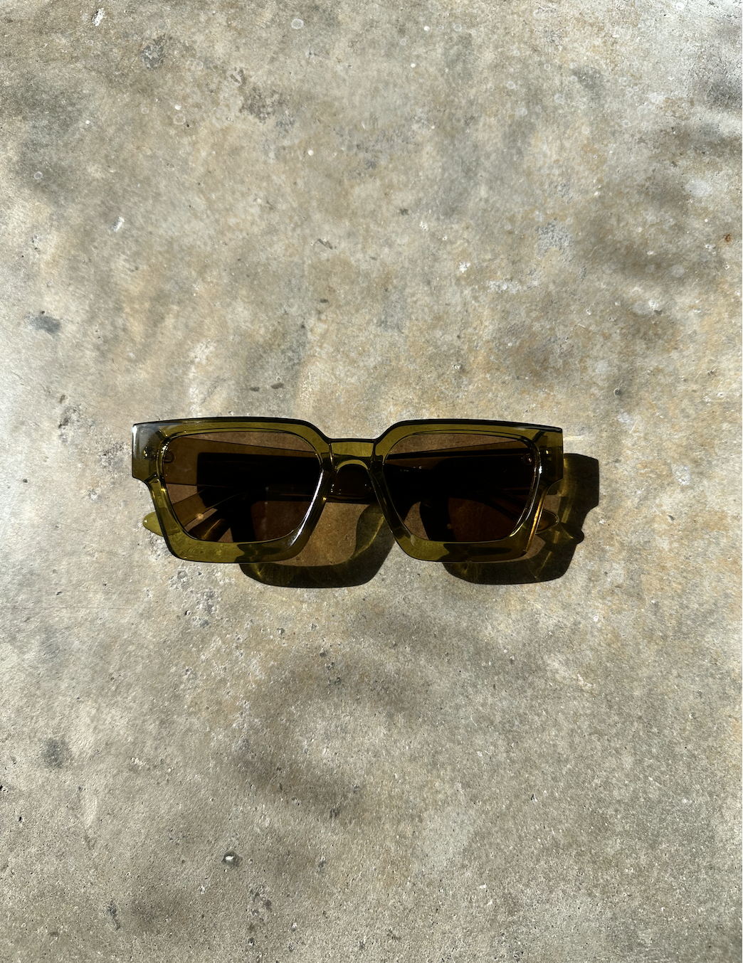 Olive Green Square Sunglasses