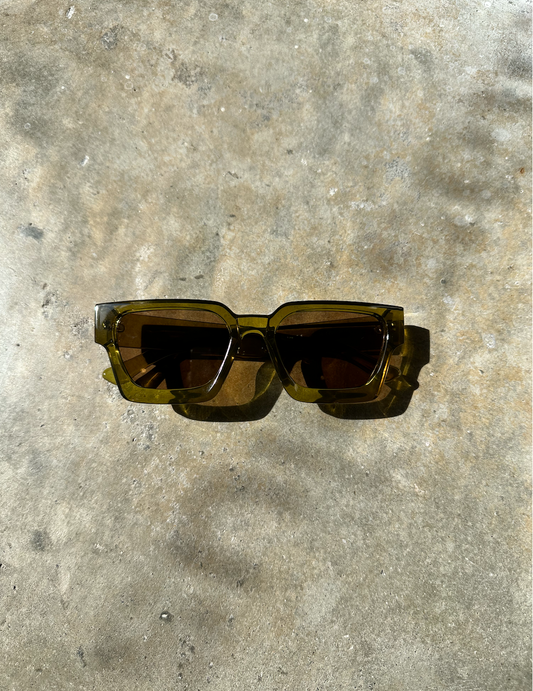 Olive Green Square Sunglasses
