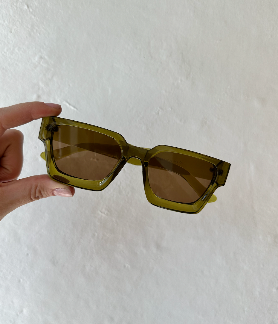 Olive Green Square Sunglasses