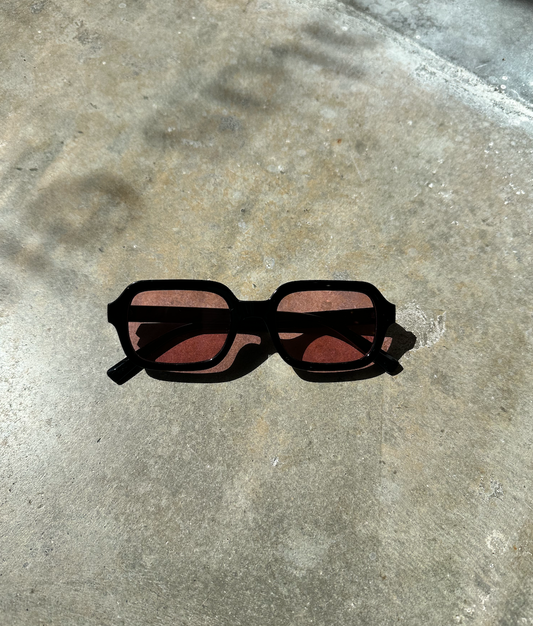 Black And Red Rectangle Sunglasses
