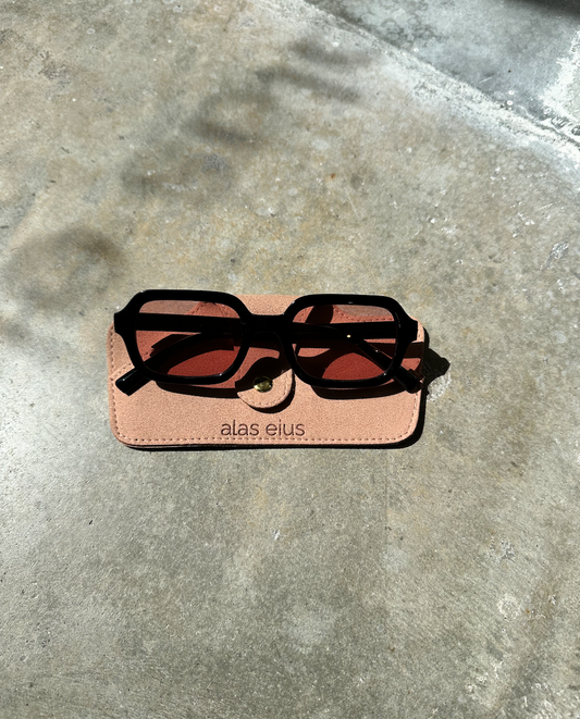 Black And Red Rectangle Sunglasses