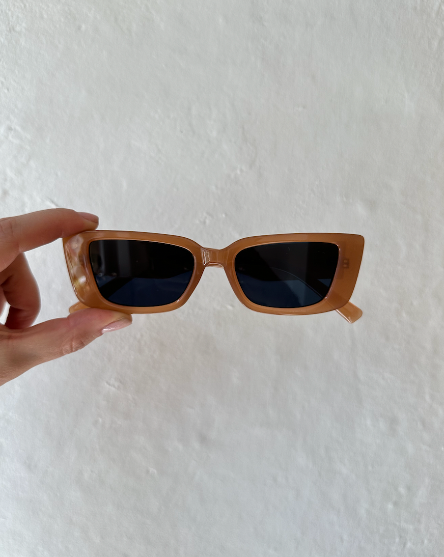 Tan Rectangle Cat Eye Sunglasses