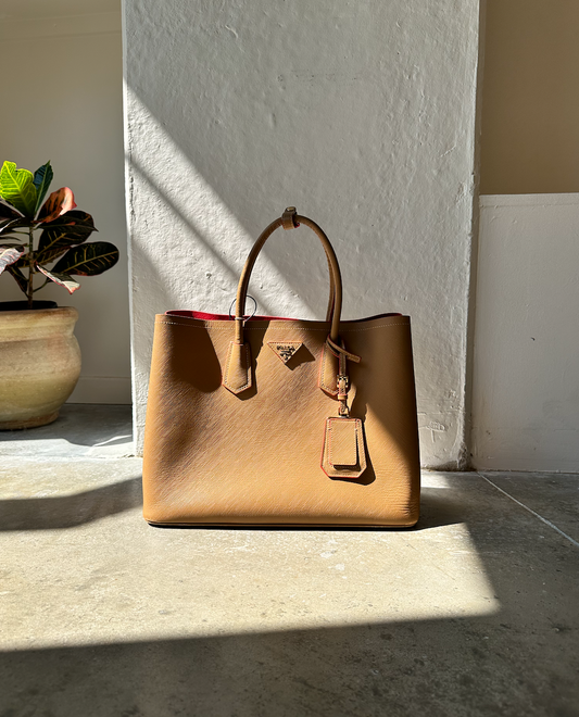 Prada Saffiano Tan Leather Handbag