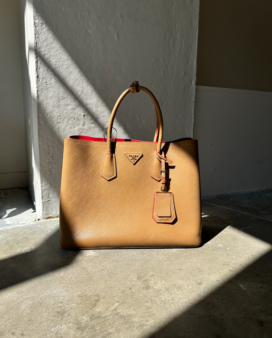 Prada Saffiano Tan Leather Handbag