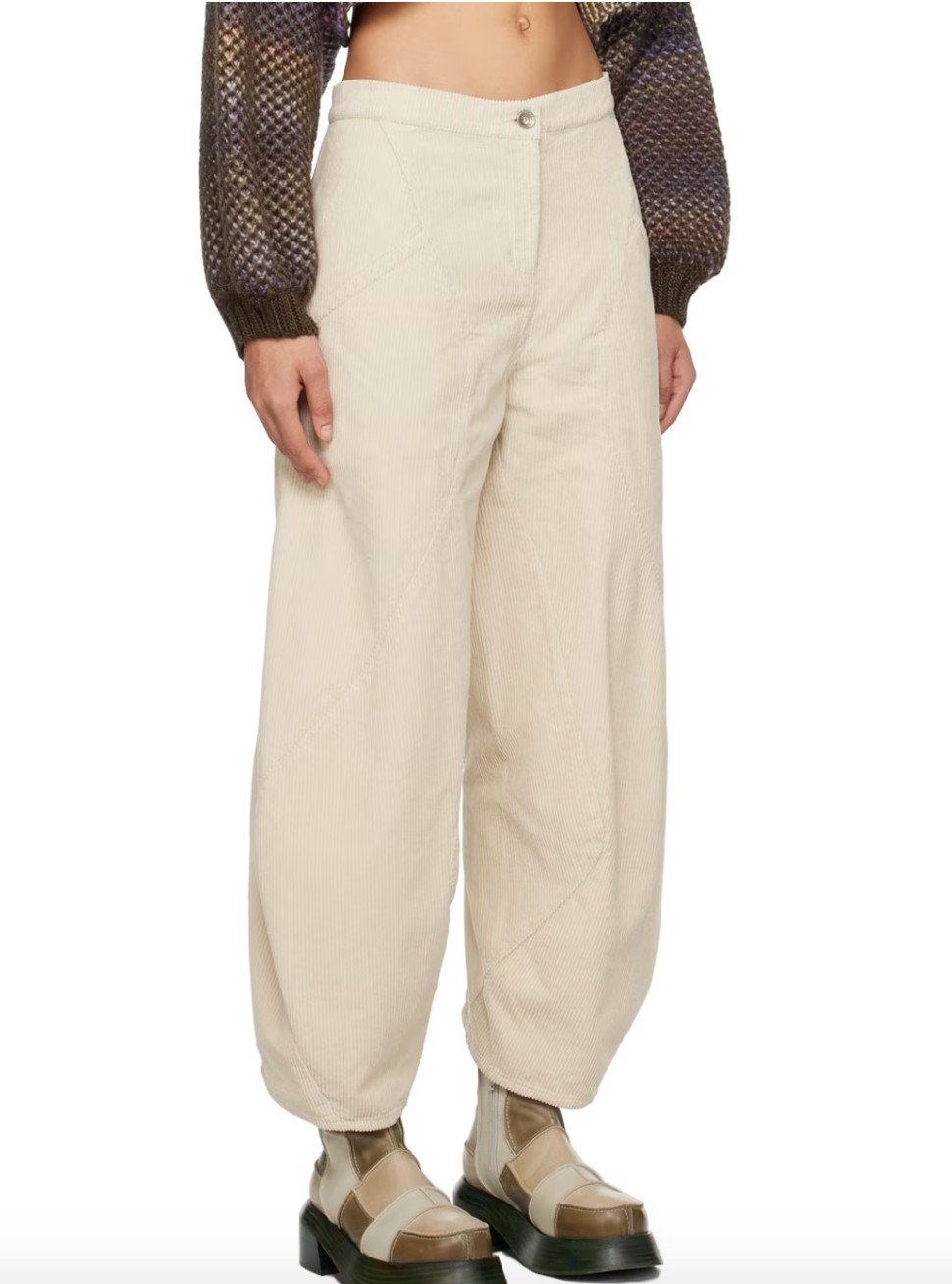 Digi Cream Wide Leg Corduroy Pant