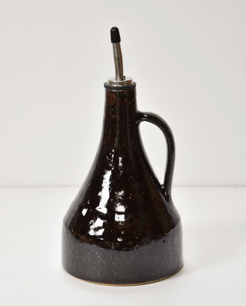 Dark Brown Ceramic Oil Bottle