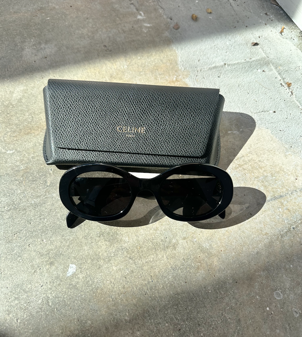 Celine Triomphe Black Oval Sunglasses