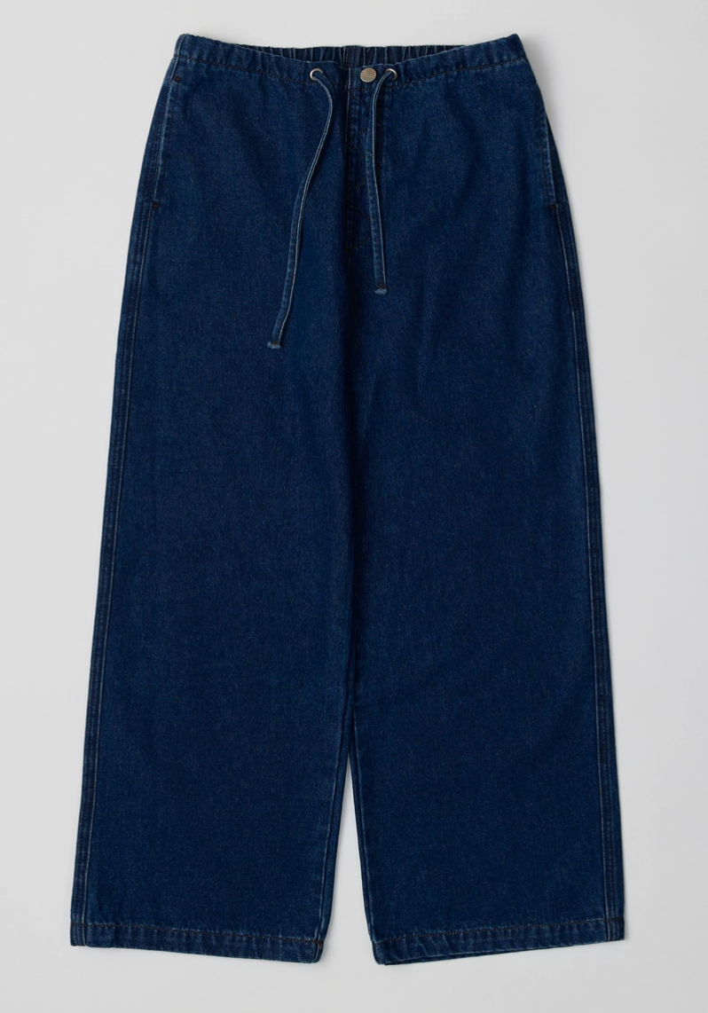Dark Wash Denim Drawstring Pants