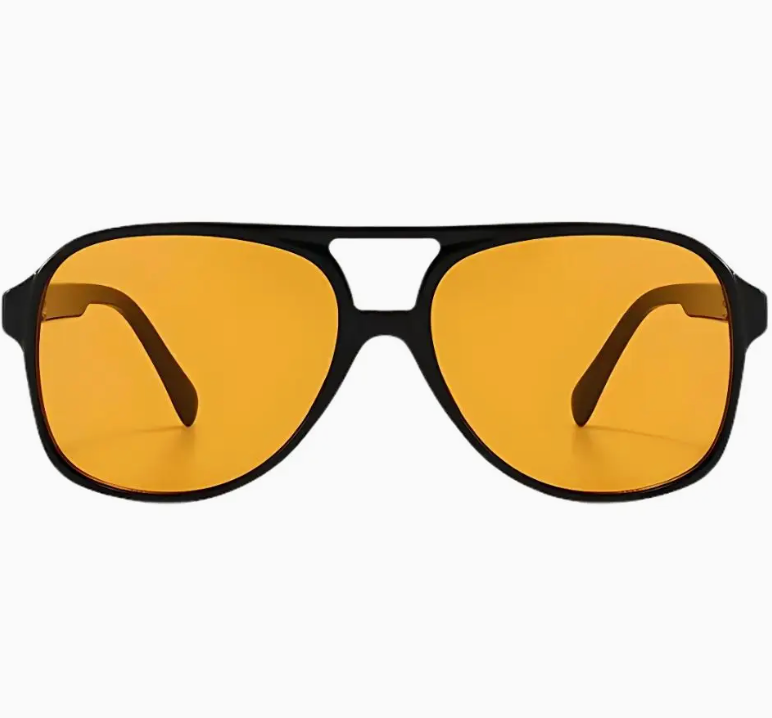 Black And Orange Aviator Sunglasses