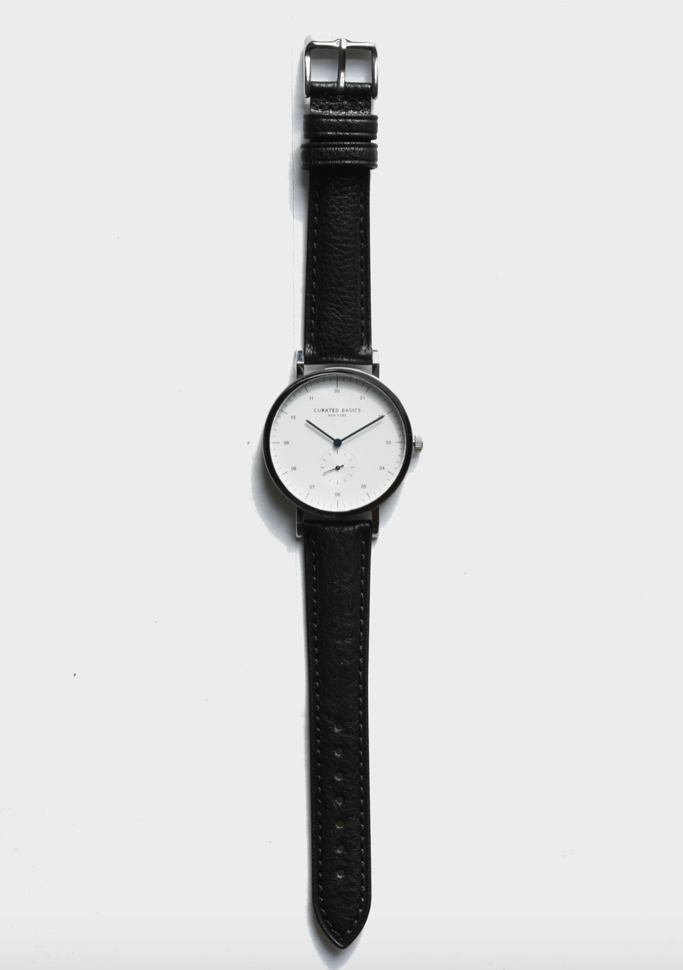 Black Leather Round Oliver Watch