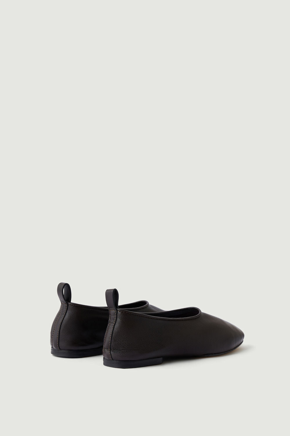 Soeur Bala Dark Khaki Leather Slip On Ballet Flat for Modern Wardrobes at Alas Eius