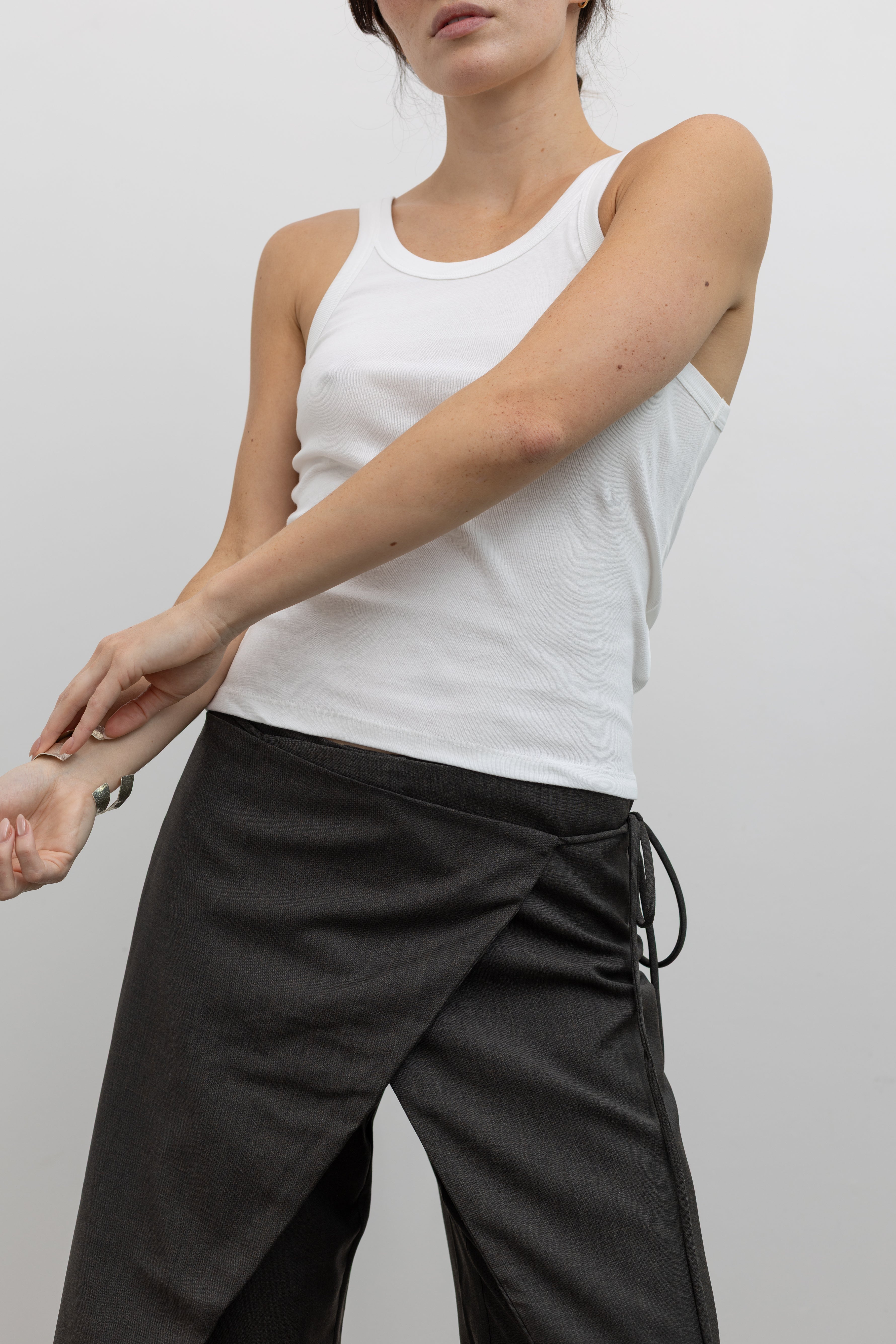 St. Agni Organic Cotton Racer Singlet clean-lined athletic tank fitted silhouette organic cotton breathable soft touch essential at Alas Eius