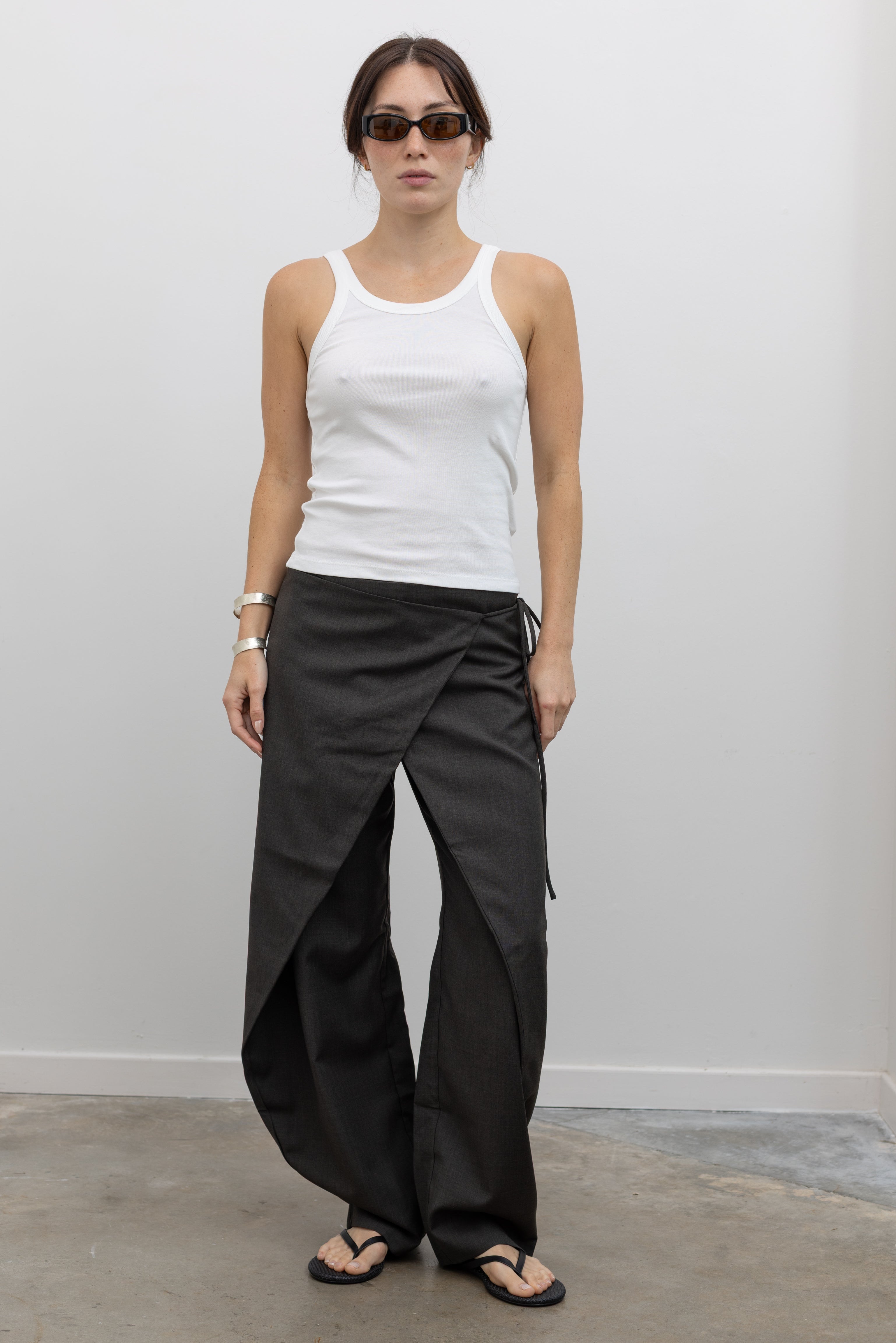 St. Agni Organic Cotton Racer Singlet sleek fitted waist-length top organic cotton foundational wardrobe piece minimal design at Alas Eius