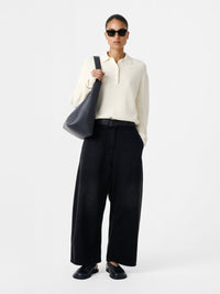 Washed Black Chalco Wide Crop Jeans