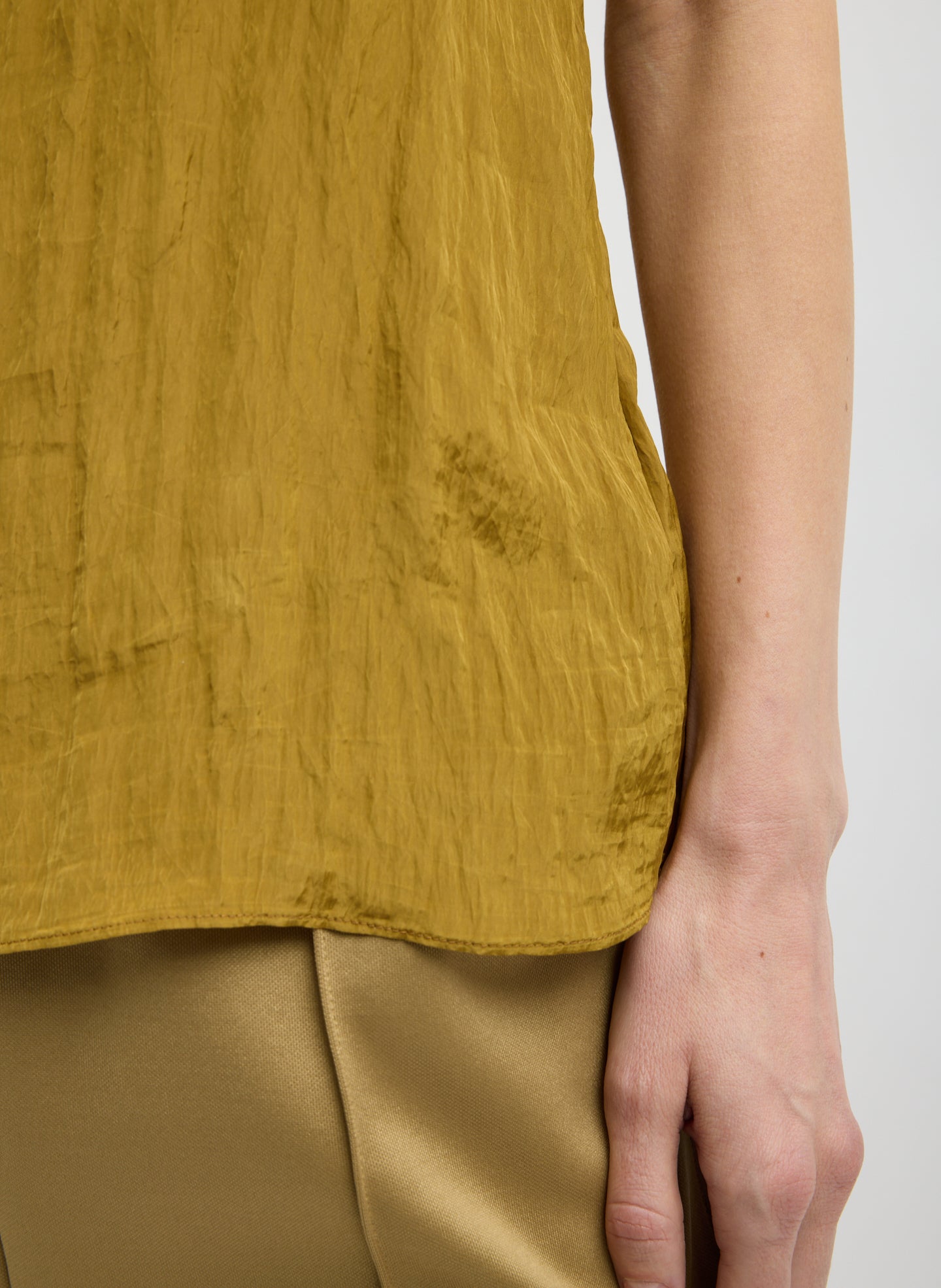 Mustard Crinkle Slip Cami
