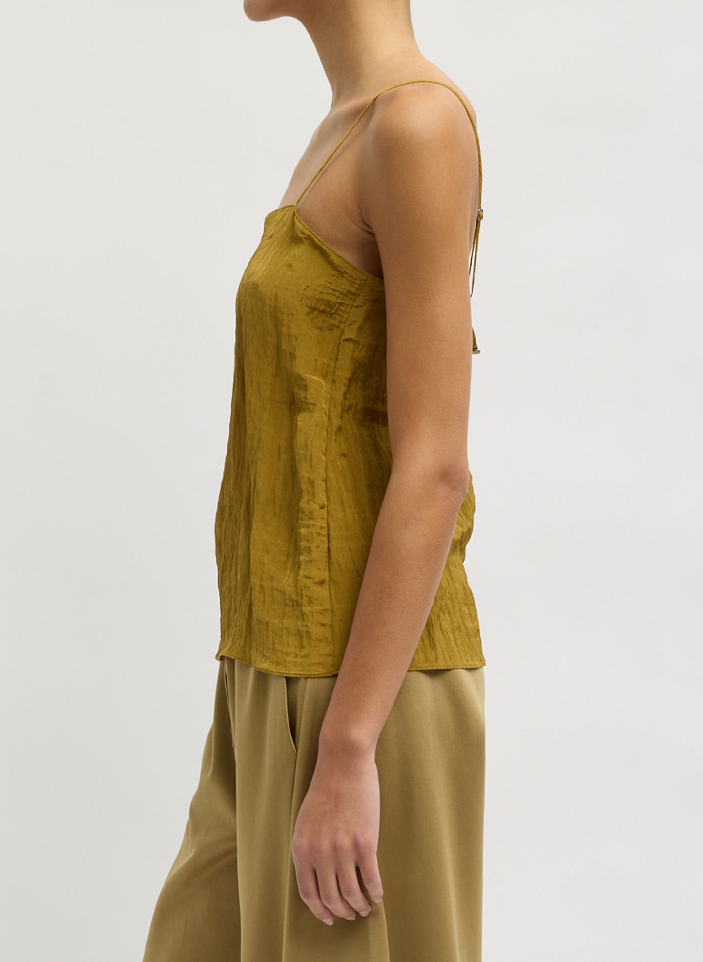 Mustard Crinkle Slip Cami