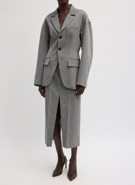 ecmile. TULLE TAILORED JACKET グレー Grey Structured Wool Sculpted Blazer – alas eius