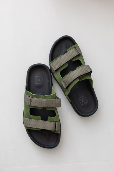 Militar Kaki Black Arpoador Suede Sandal – alas eius