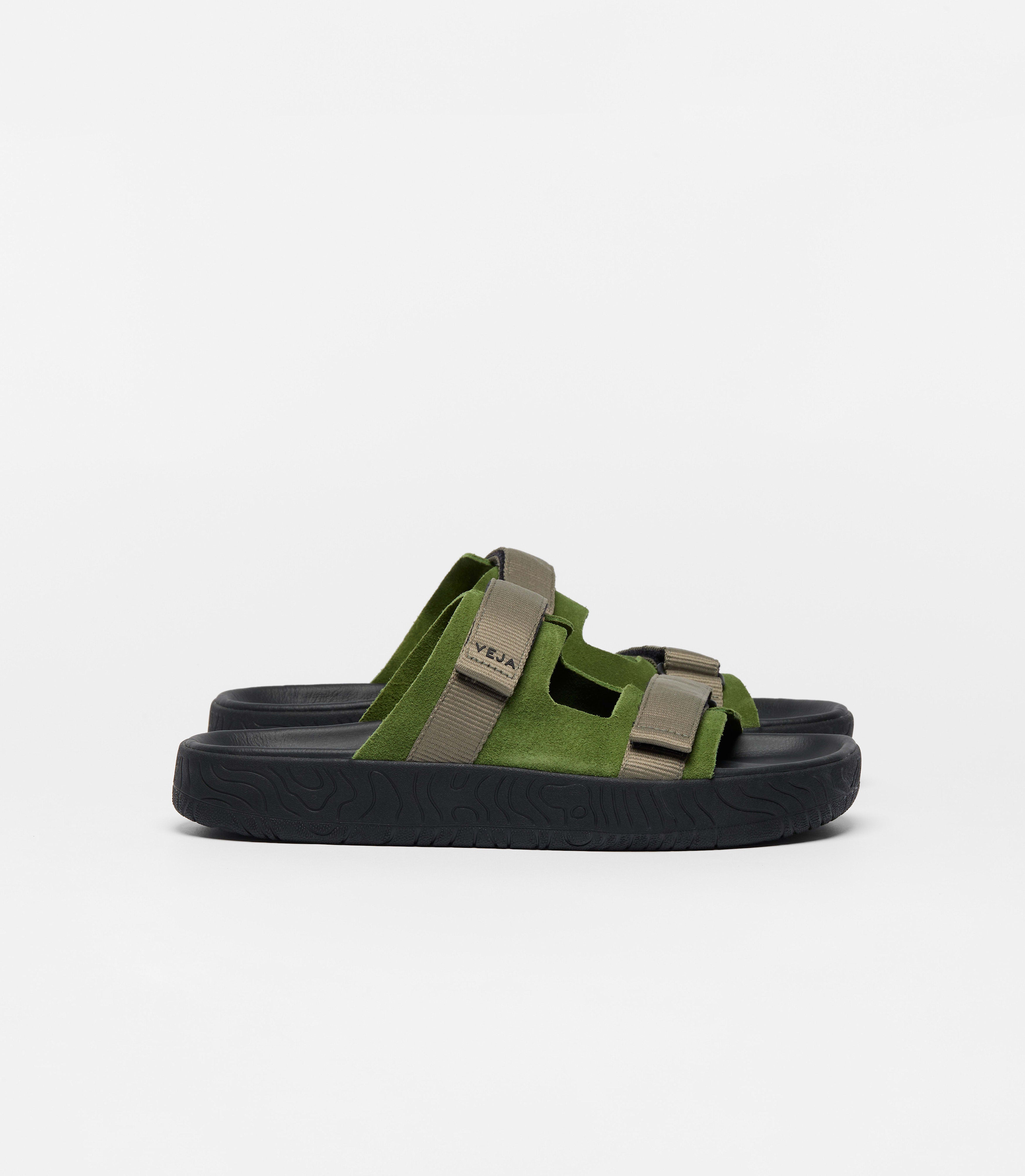 Militar Kaki Black Arpoador Suede Sandal – alas eius