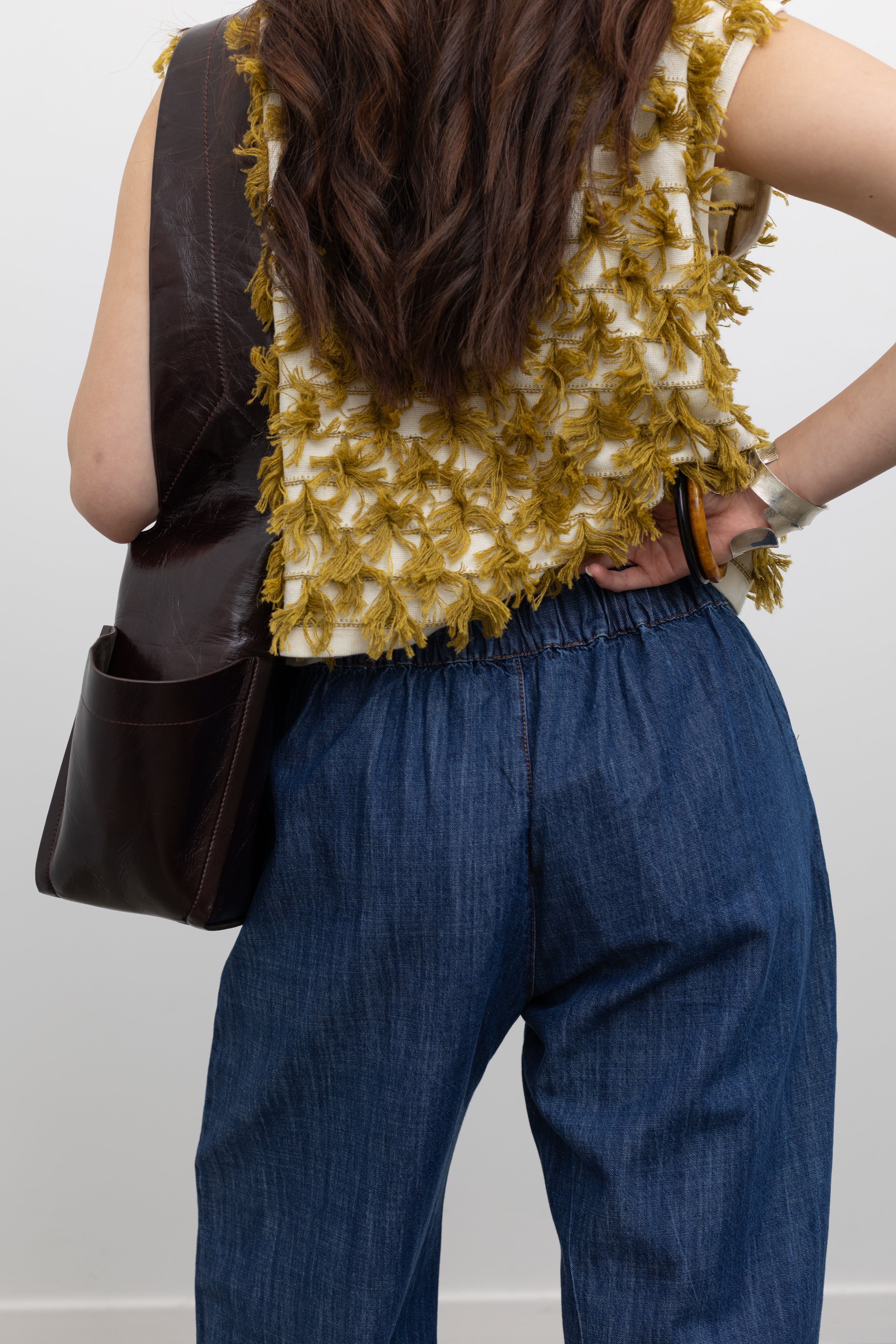 Blue Denim Relaxed Wide Leg Pant