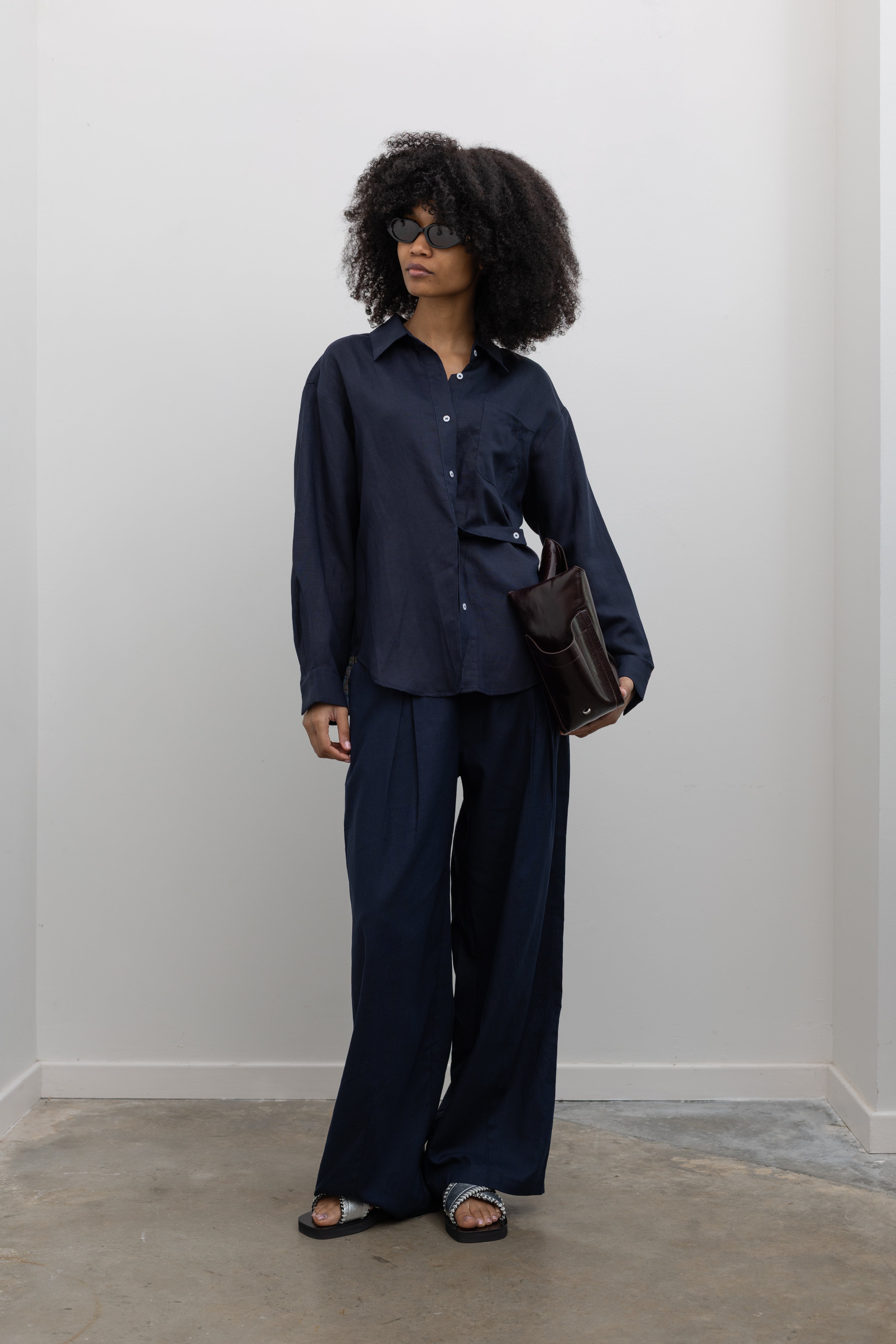 Dark Blue Button Down Shirt