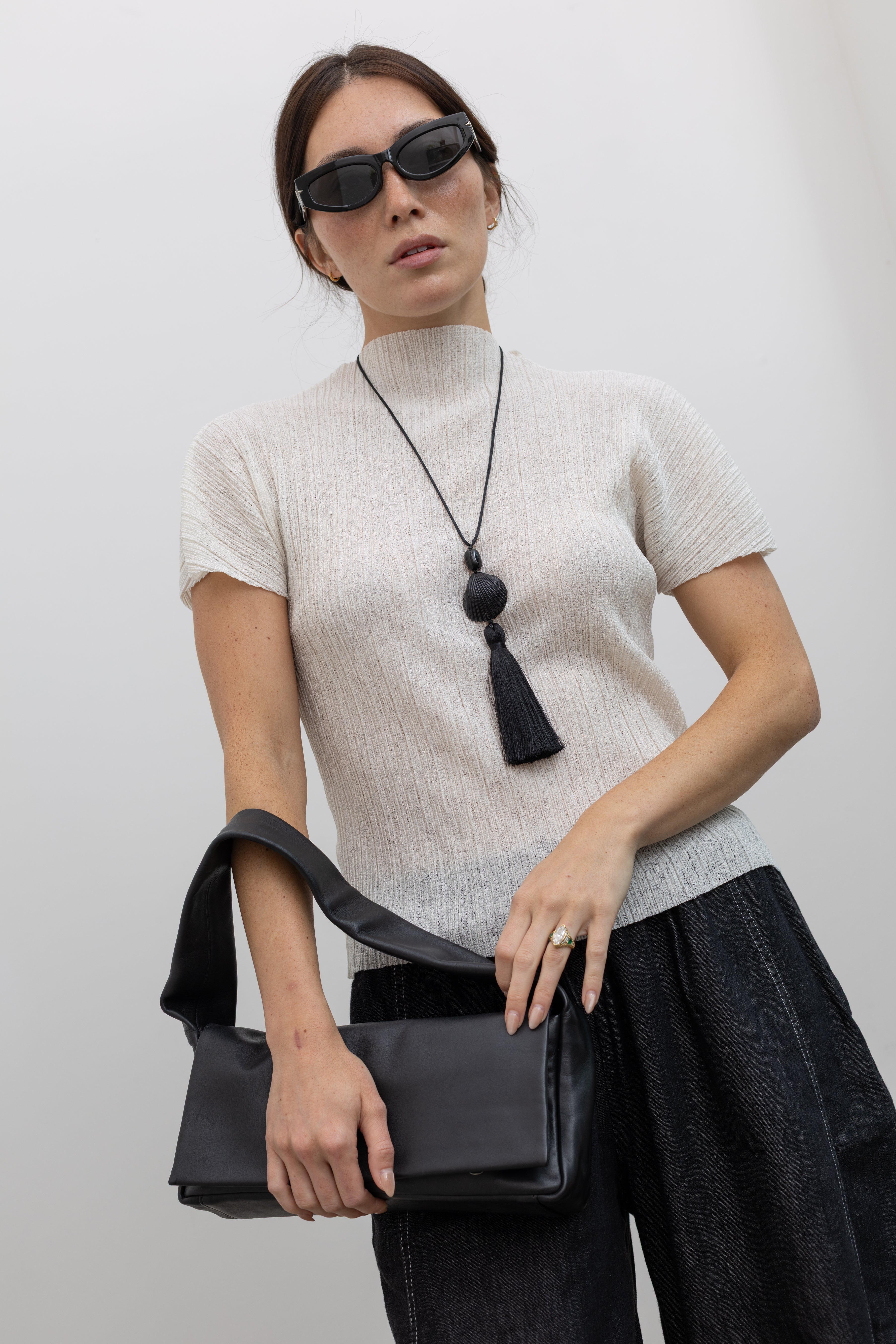 Black Soft Slim Satchel