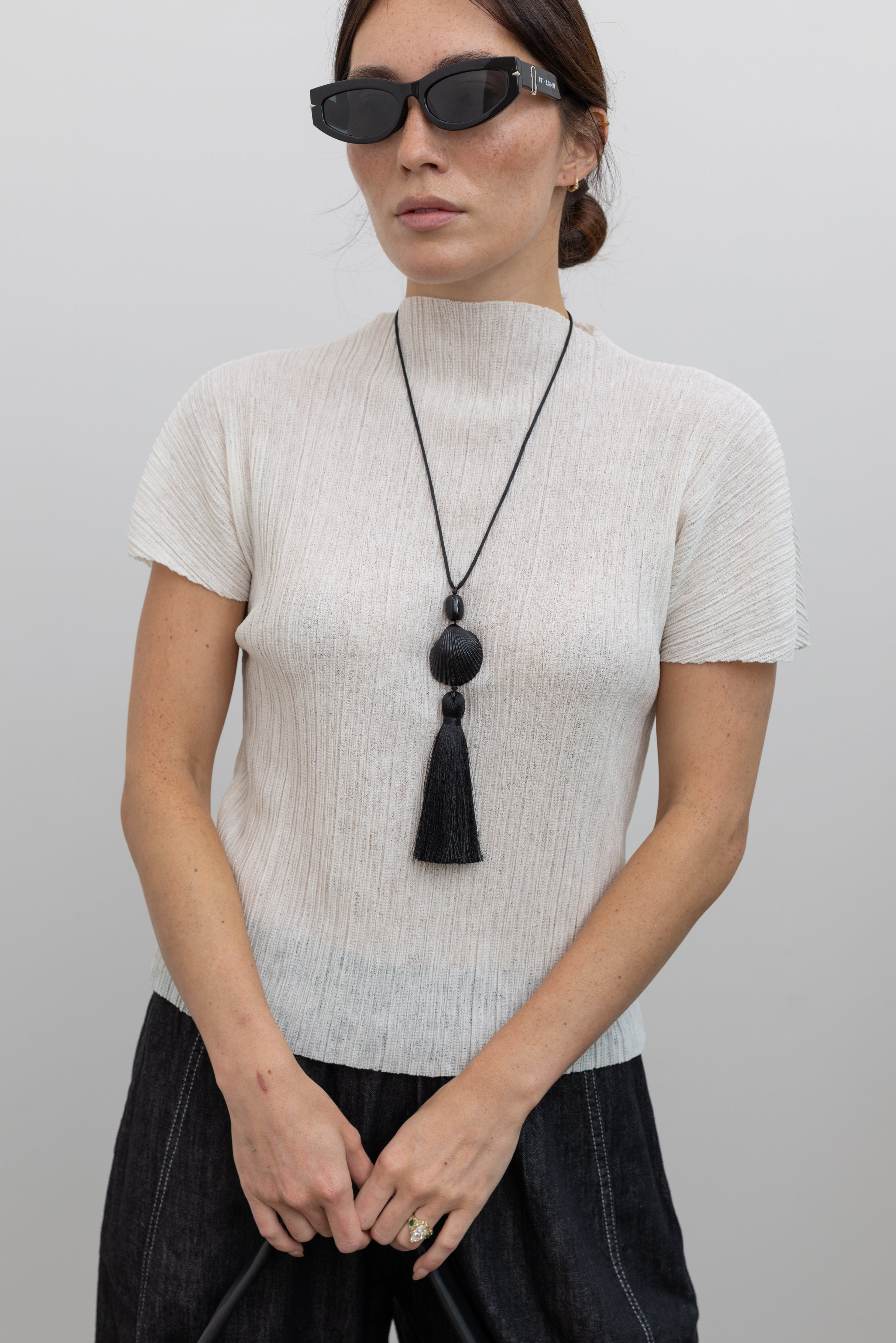 Black Shell Tassel Necklace