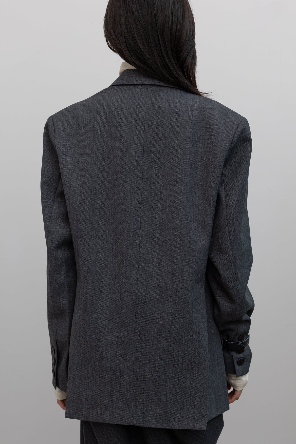 Charcoal Wool Blend Oversized Jacket