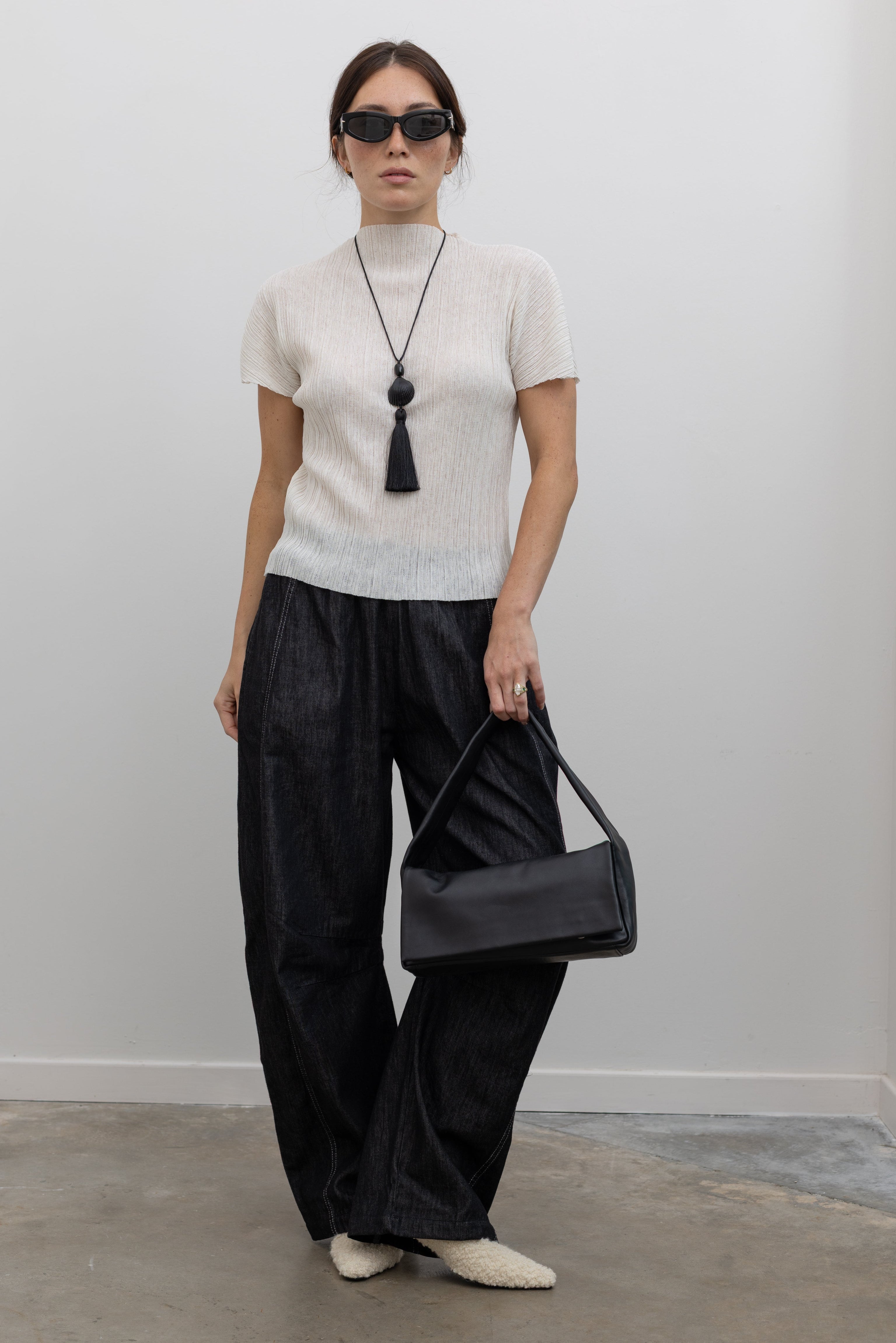 Black Soft Slim Satchel