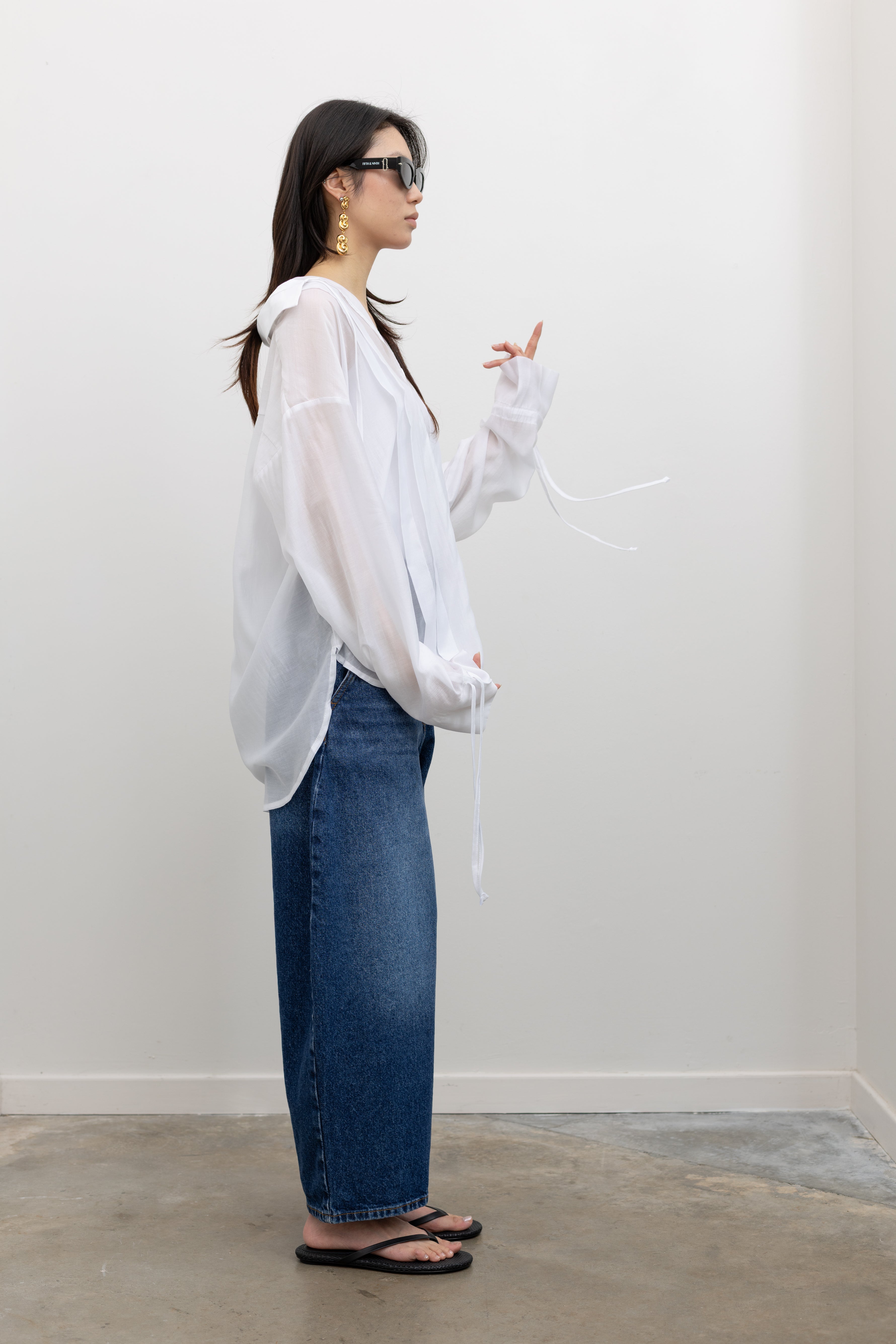 White Organza Sheer Blouse