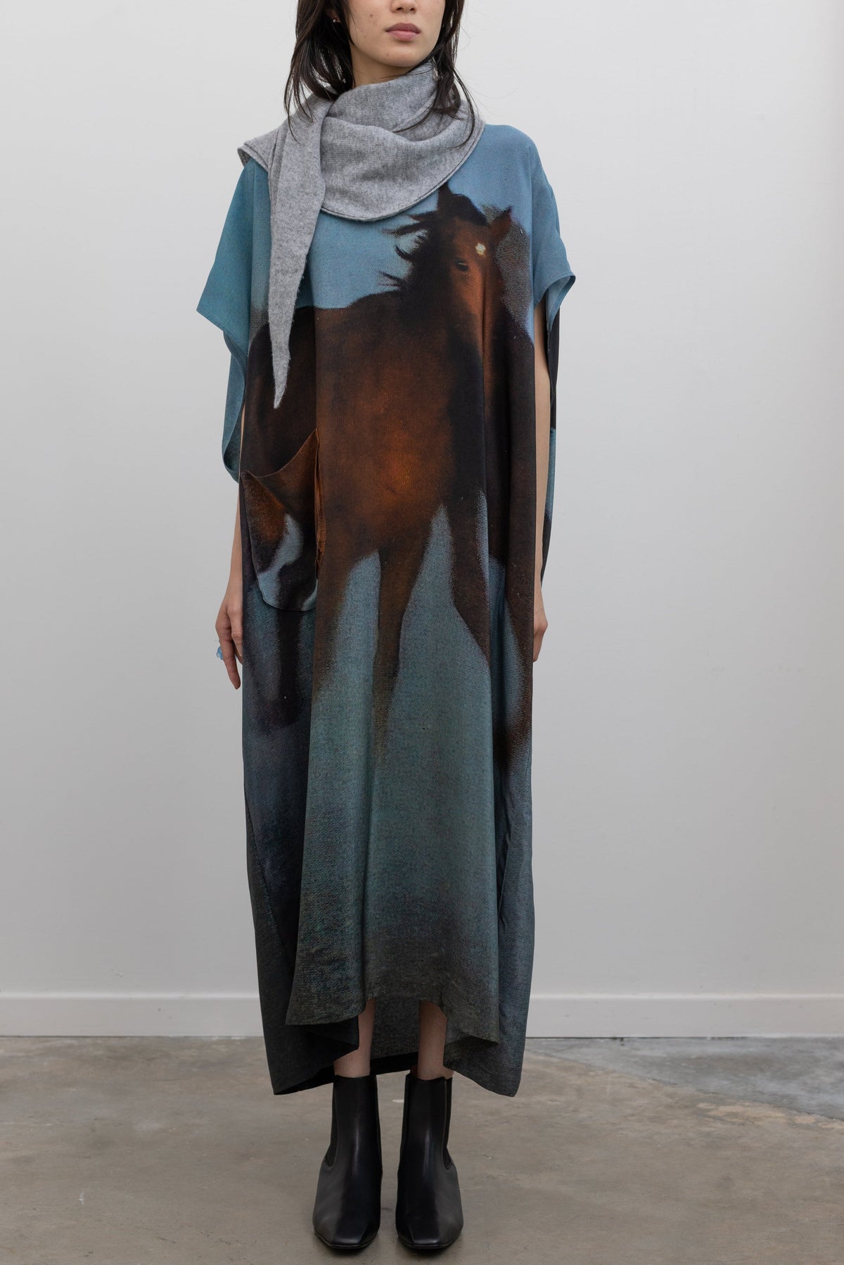 Horse Print Silk Overdress