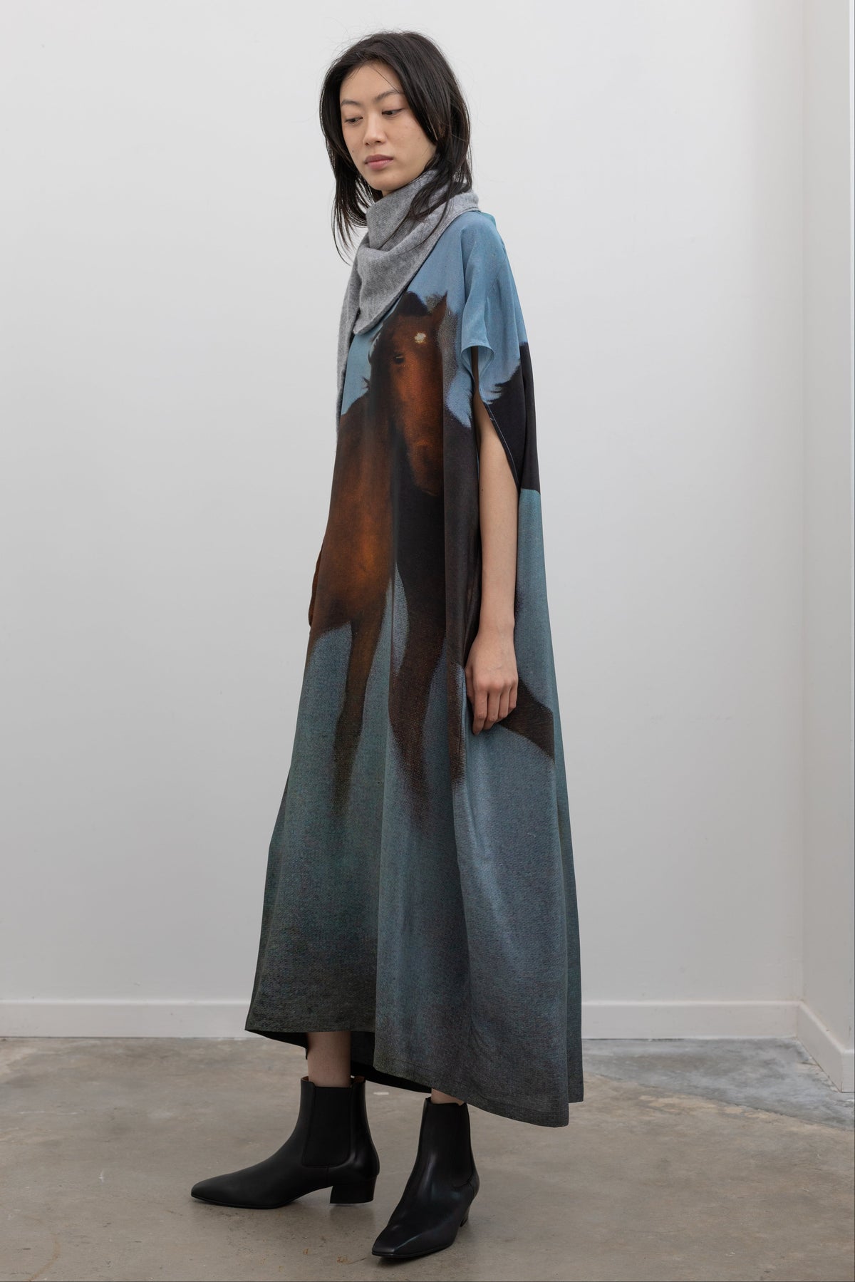 Horse Print Silk Overdress