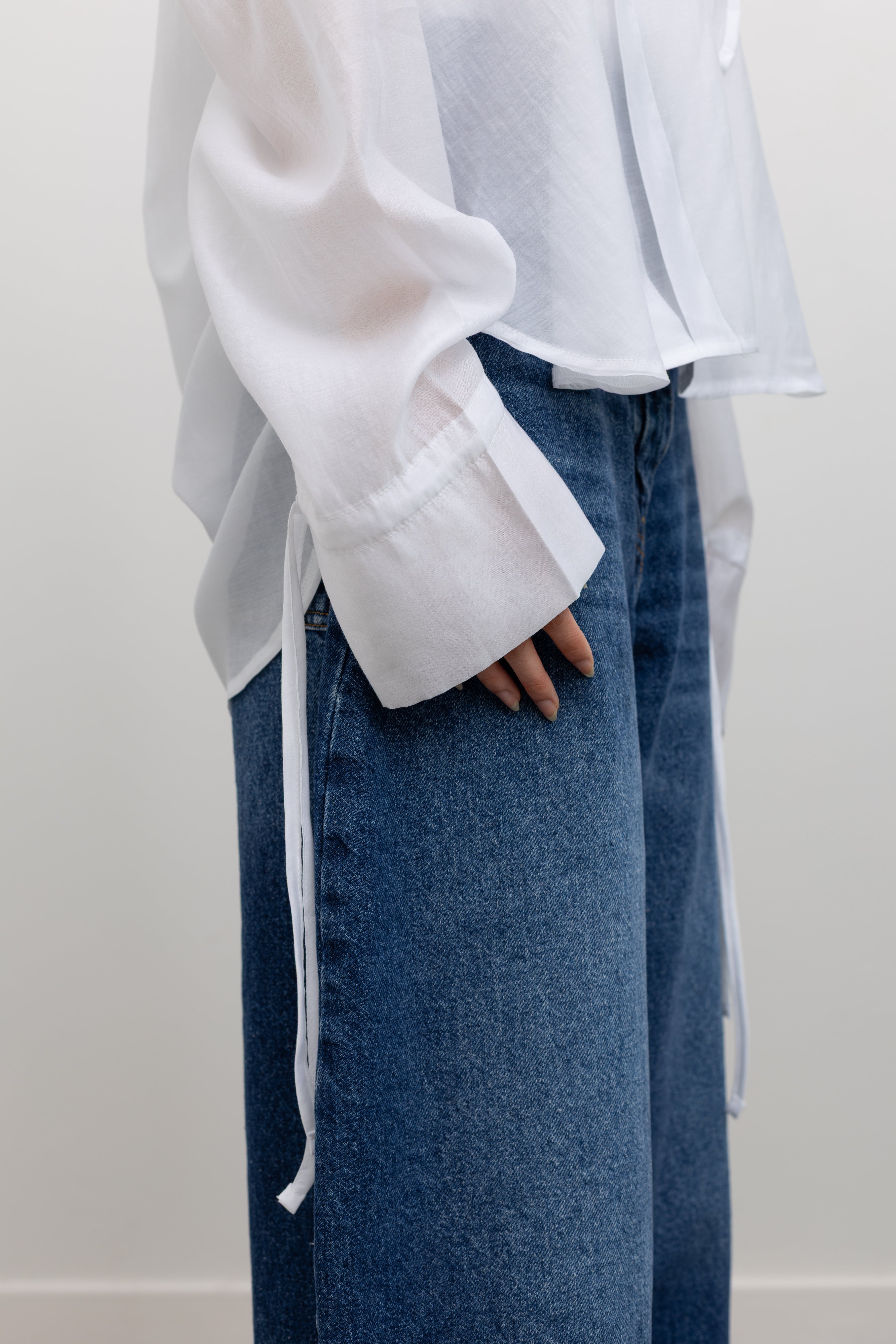 White Organza Sheer Blouse