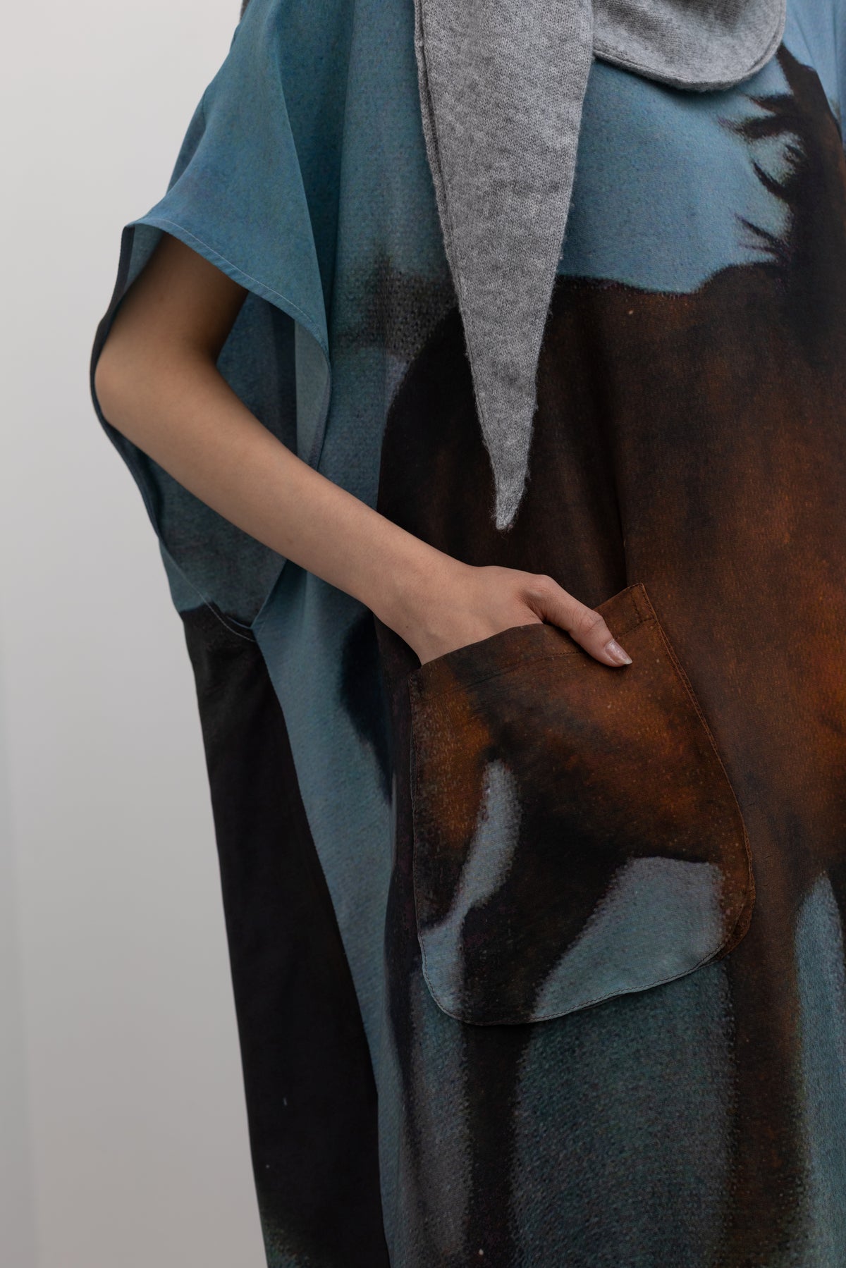 Horse Print Silk Overdress