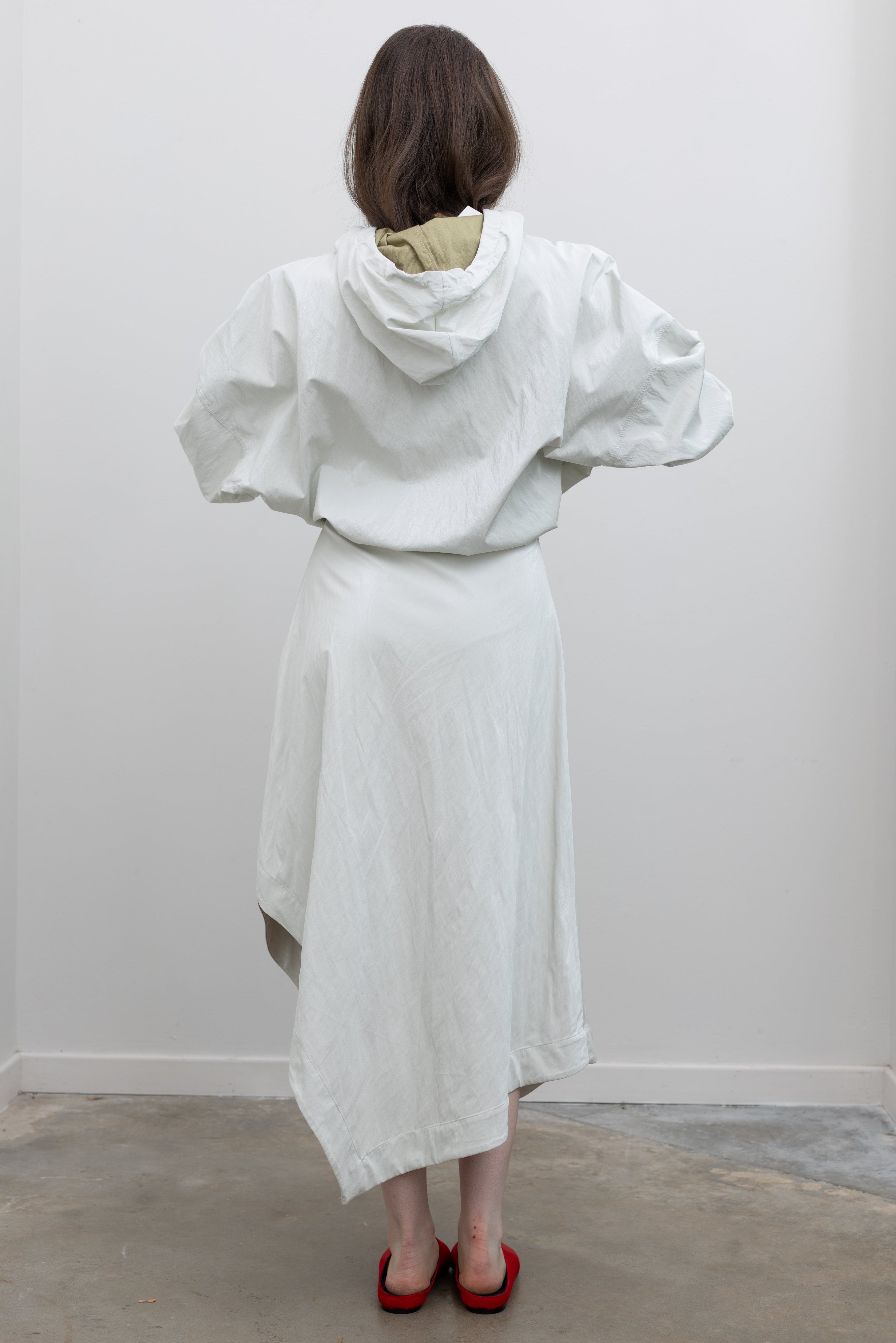 Optic White A Line Asymmetric Skirt