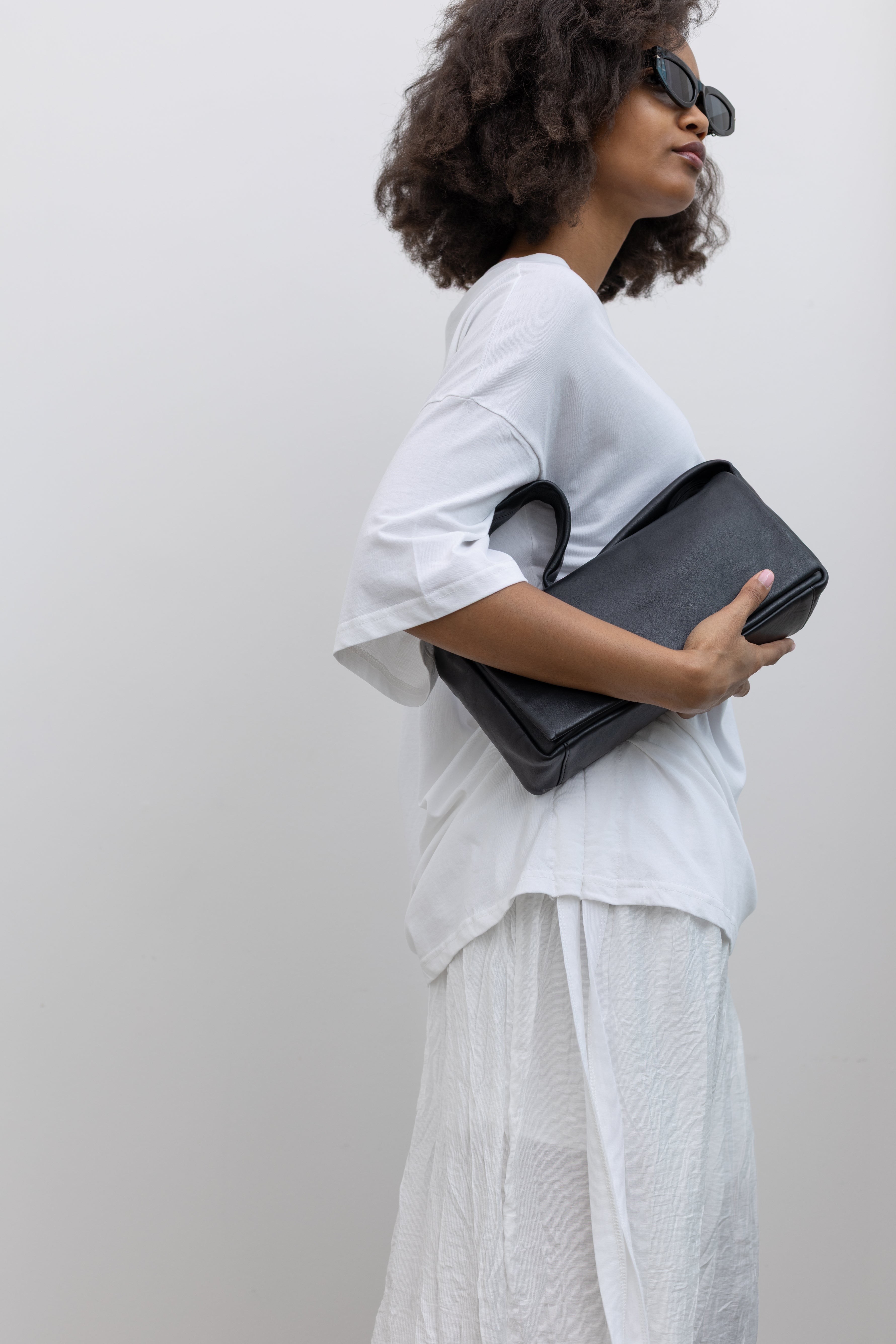Black Soft Slim Satchel
