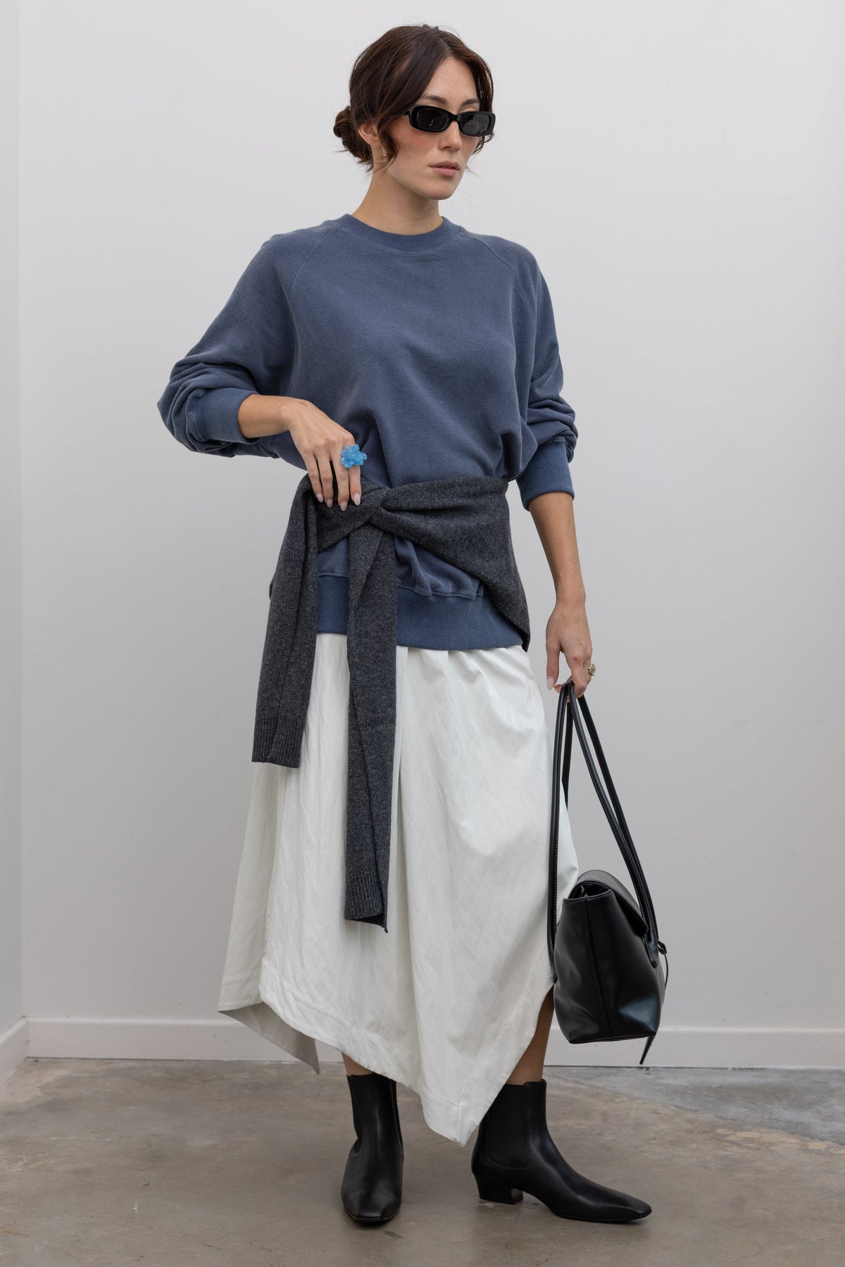 Charcoal Wool Blend Knit Shawl