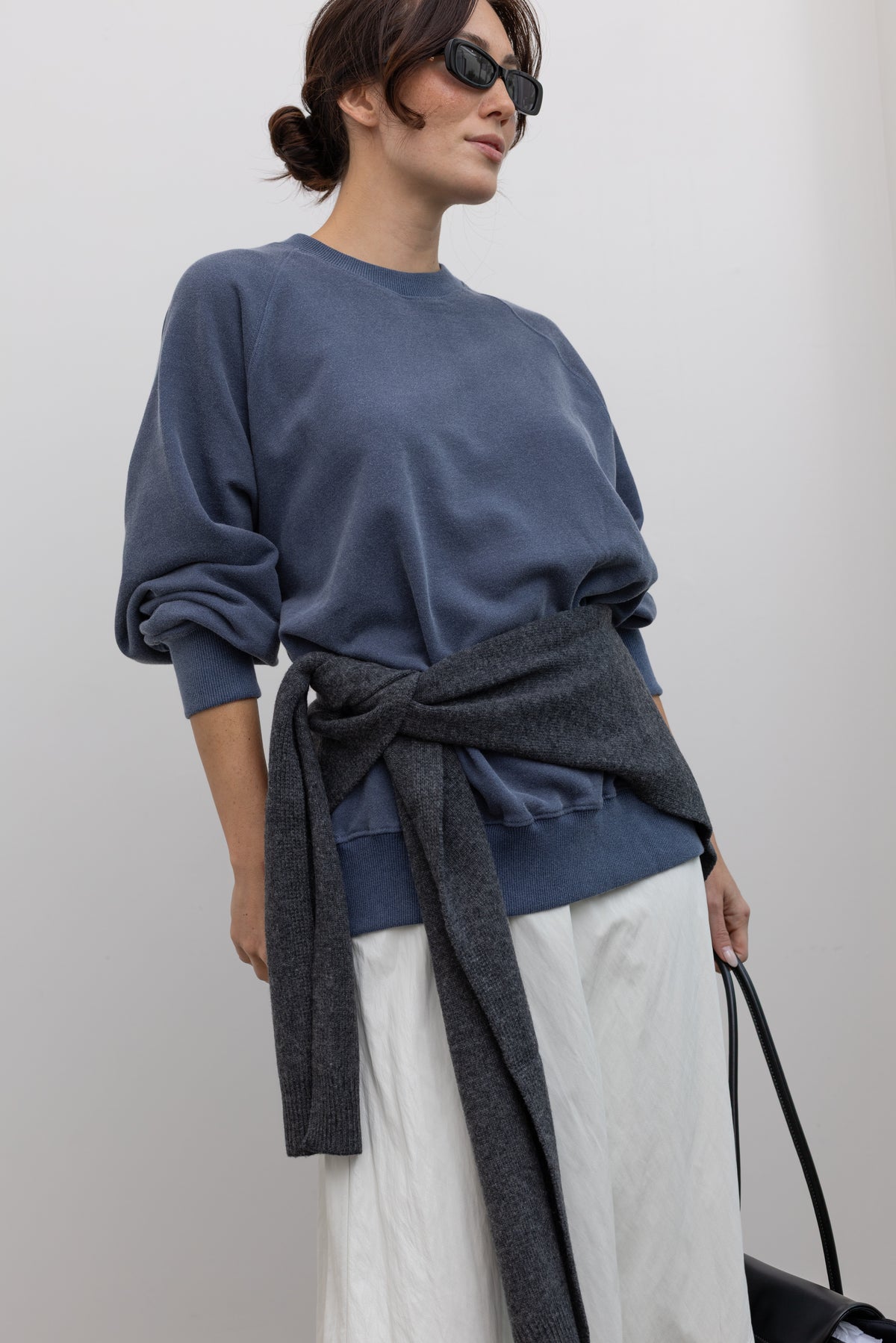 Charcoal Wool Blend Knit Shawl