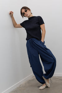 Kai Cotton Cargo Pants - Navy