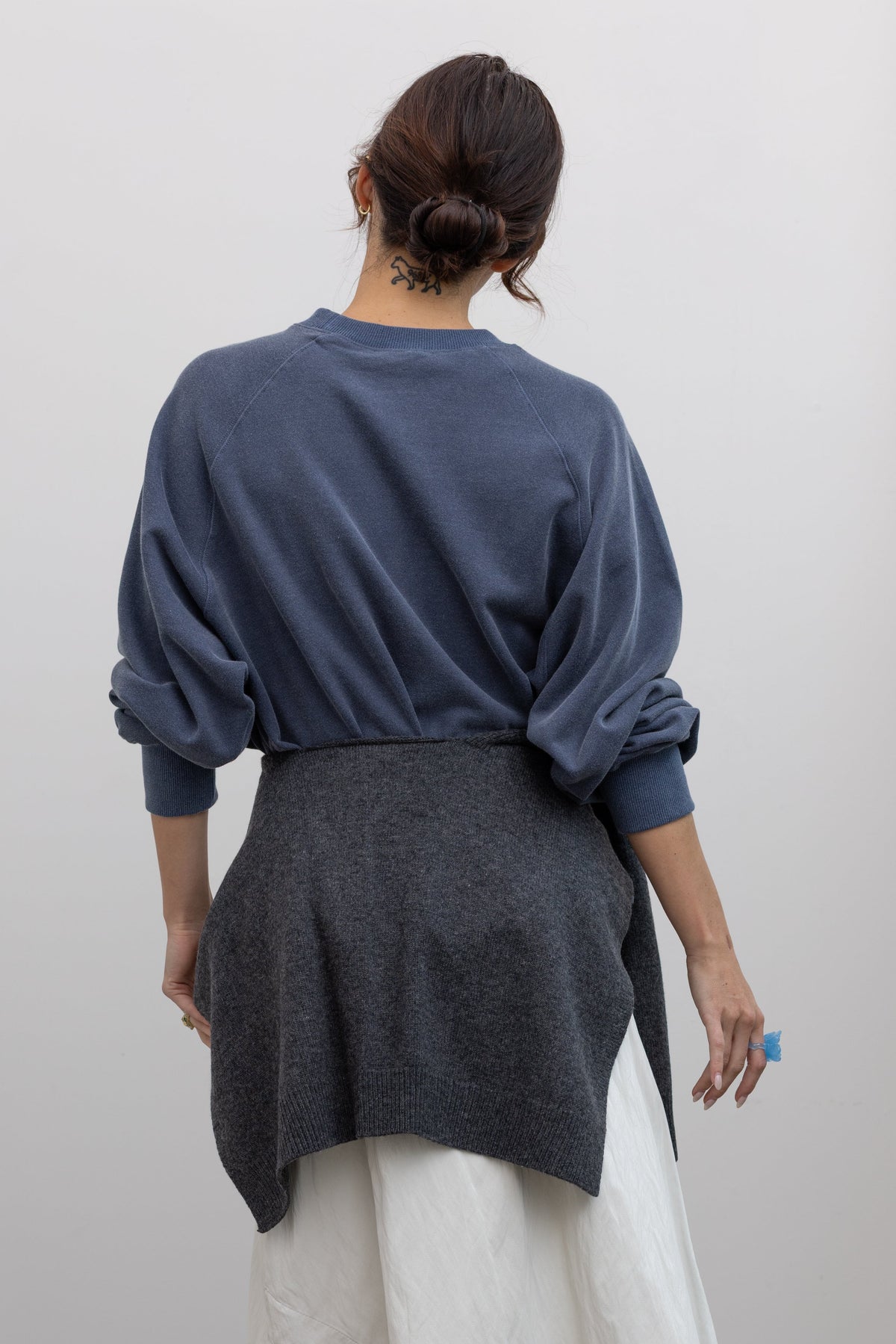Charcoal Wool Blend Knit Shawl